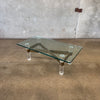 Lucite & Brass Coffee Table