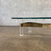 Lucite & Brass Coffee Table