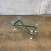 Lucite & Brass Coffee Table