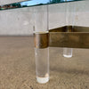 Lucite & Brass Coffee Table