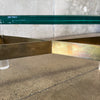 Lucite & Brass Coffee Table