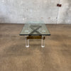 Lucite & Brass Coffee Table