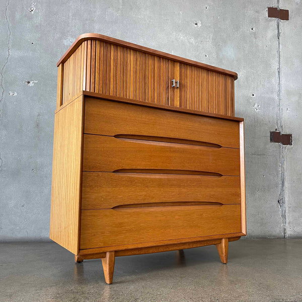 Mid Century Modern Gentleman's Mahogany Chest By Paul Laszlo For Brown Saltman