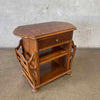 Antique Wood Magazine Holder Side Table