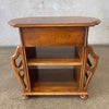 Antique Wood Magazine Holder Side Table