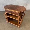 Antique Wood Magazine Holder Side Table