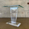 Vintage Lucite Base & Glass Top Side Table