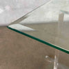 Vintage Lucite Base & Glass Top Side Table