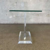 Vintage Lucite Base & Glass Top Side Table