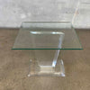 Vintage Lucite Base & Glass Top Side Table