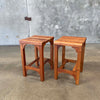 Pair Of Vintage Teak Bar Stools