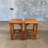 Pair Of Vintage Teak Bar Stools