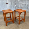 Pair Of Vintage Teak Bar Stools