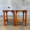 Pair Of Vintage Teak Bar Stools