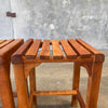 Pair Of Vintage Teak Bar Stools