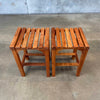 Pair Of Vintage Teak Bar Stools