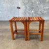 Pair Of Vintage Teak Bar Stools