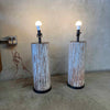 Pair of Salvaged Antique Pillar Lamps