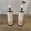 Pair of Salvaged Antique Pillar Lamps