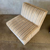 Pair of Vintage Slipper Chairs In Striped Velvet