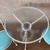 Three Piece Wrougt Iron Patio Set Tempered Glass Top