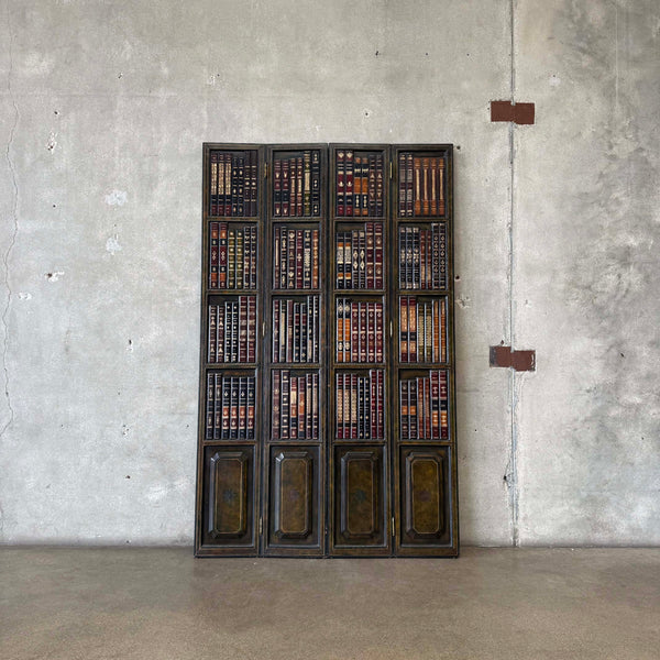 Vintage Leather Books Screen/Room Divider