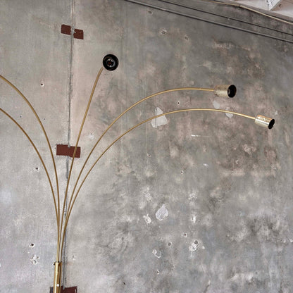 Mid Century Italian Five Arc Brass Floor Lamp