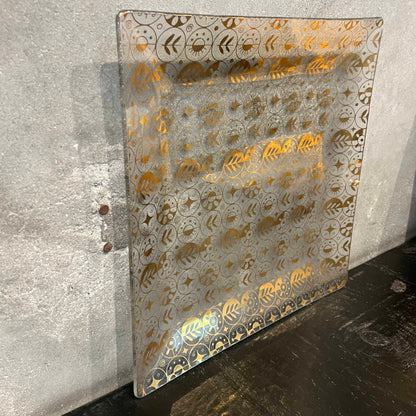 Vintage Georges Briard Gold Bent Glass Tray