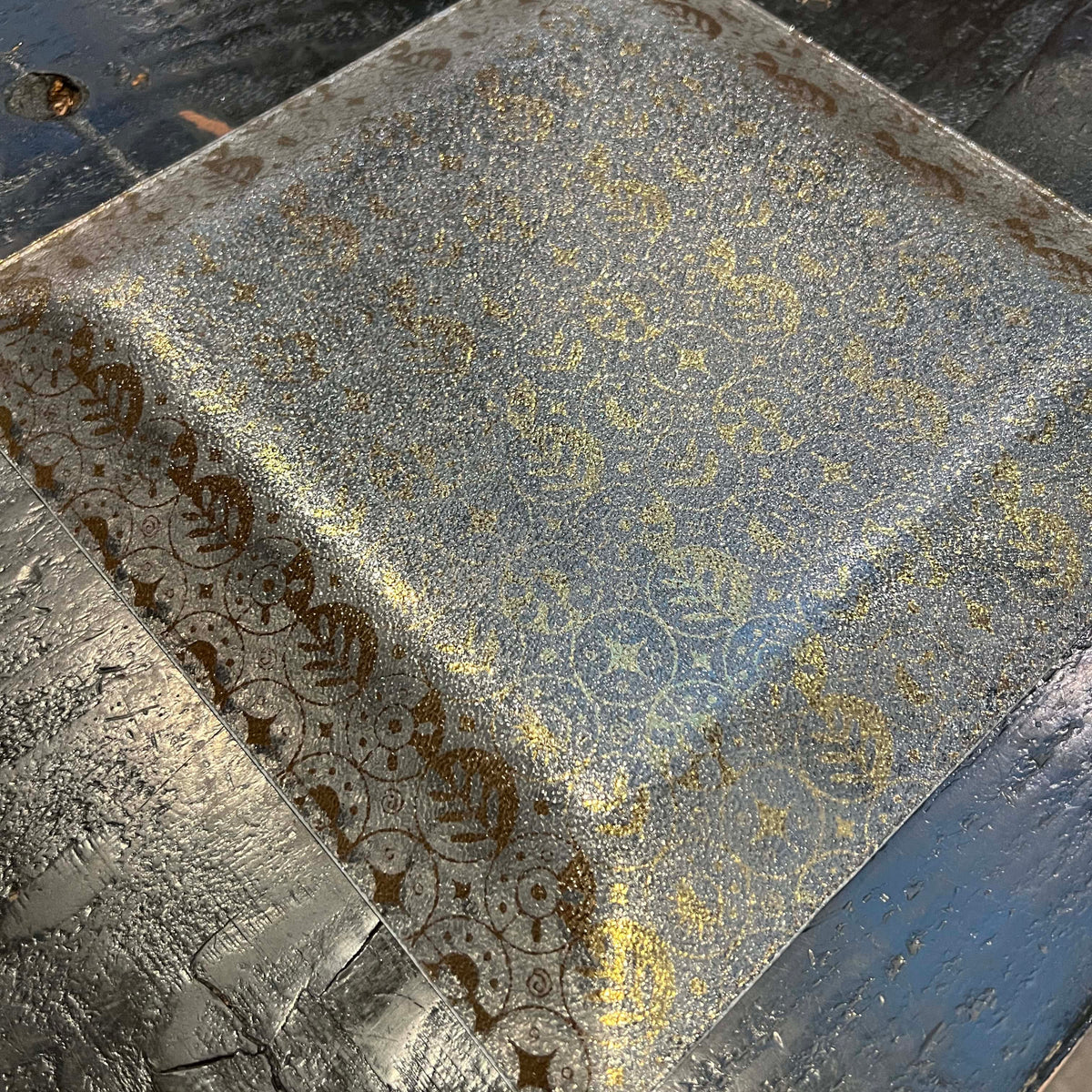 Vintage Georges Briard Gold Bent Glass Tray