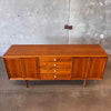 Vintage Walnut Drexel Declaration Double Bay Credenza / Sideboard