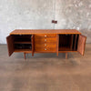 Vintage Walnut Drexel Declaration Double Bay Credenza / Sideboard