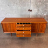 Vintage Walnut Drexel Declaration Double Bay Credenza / Sideboard