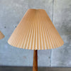 Pair of Oak Mid Century Floor Lamp