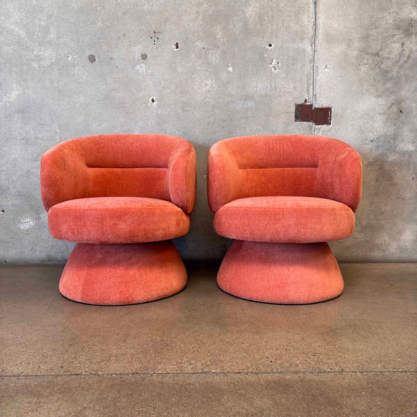 Pair of Makeva Swivel Lounge Chairs By Article