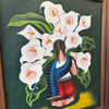 Vintage "The Flower Carrier" Painting In The Style Of Diego Rivera