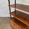 Mid Century Walnut & Rosewood Inlay Shelf Cabinet