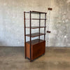 Mid Century Walnut & Rosewood Inlay Shelf Cabinet