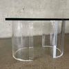 Post Modern Glass Top / Lucite Base Coffee Table