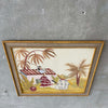 Water Color On Tiki Frame Signed by Ricardo