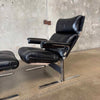 1970s Richard Hersberger Leather Lounge Chair & Ottoman