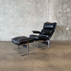 1970s Richard Hersberger Leather Lounge Chair & Ottoman