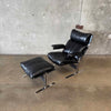 1970s Richard Hersberger Leather Lounge Chair & Ottoman