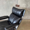 1970s Richard Hersberger Leather Lounge Chair & Ottoman