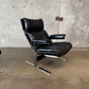 1970s Richard Hersberger Leather Lounge Chair & Ottoman