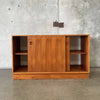 Modern Danish Bookcase with Drop Front Desk - With Working Lights & Key