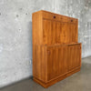 Modern Danish Bookcase with Drop Front Desk - With Working Lights & Key