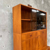 Modern Danish Bookcase with Drop Front Desk - With Working Lights & Key