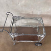 Galvazined Garden Rolling Tea / Drunk Cart With Glass Top