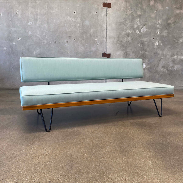 Mid Century Iron & Wood Day Bed Sofa