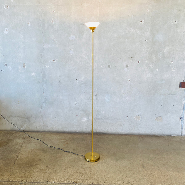 Mid Century Brass & Glass Floor Lamp By Koch & Lowy